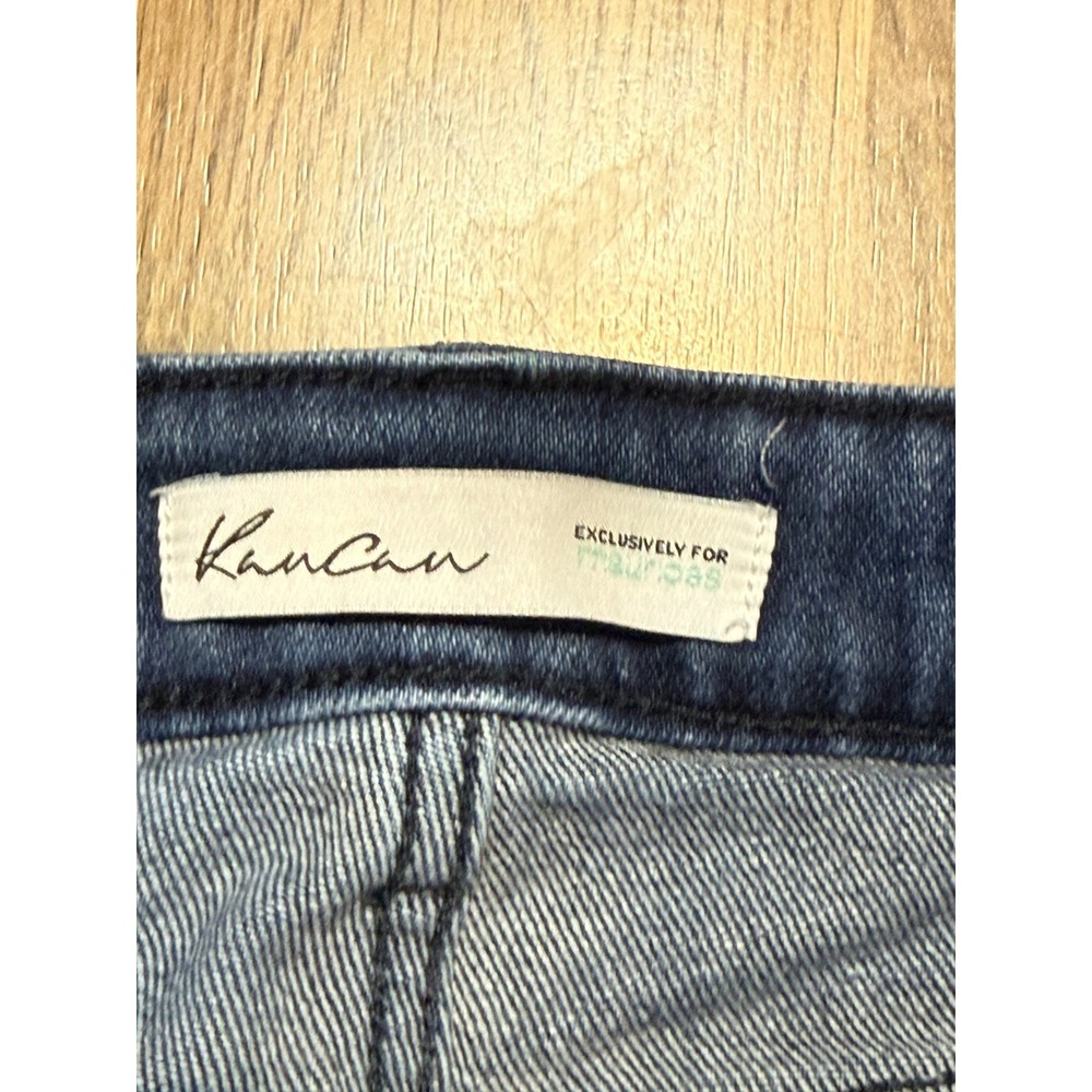 KanCan Jeans Women's Size 28 Blue Denim Flared Leg Distressed High Rise Pockets - Picture 6 of 14